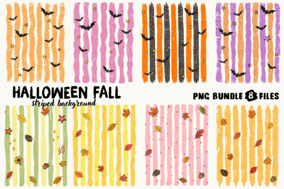 Download Halloween Fall Stripes Pattern Bundle - Fall Collection