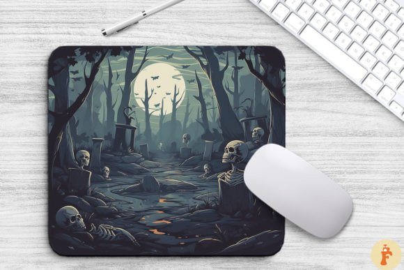 Download A Creepy Graveyard Scene with Skull - Creepy Collection