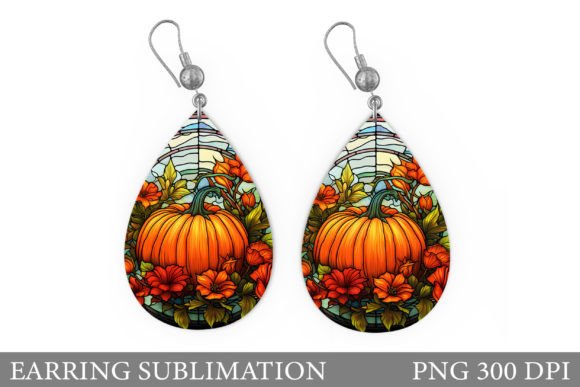Download Fall Pumpkin Earring Sublimation - Fall Collection