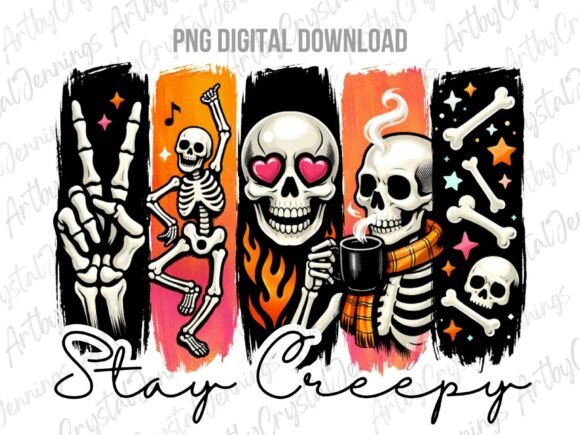 Download Stay Creepy Skull Halloween Skeleton PNG - Creepy Collection