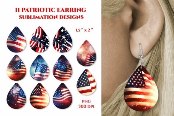 Download Patriotic Earrings. Earring Sublimation - Earring sublimation Collection