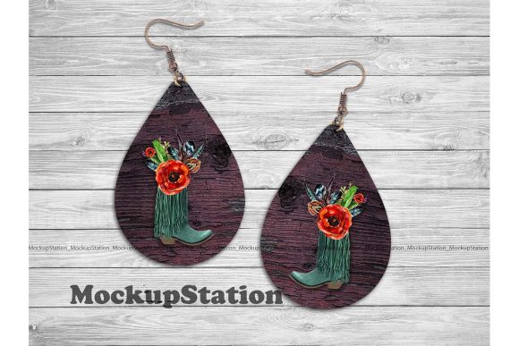 Download Western Drop Earring Sublimation Design - Earring sublimation Collection