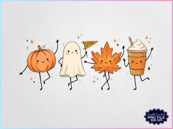Download Fall Halloween Pumpkin Ghost Friends PNG - Premium Resources