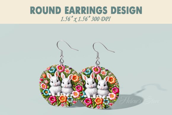 Download Easter Earring Sublimation Round PNG - Earring sublimation Collection