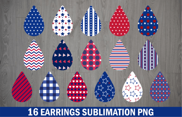 Download Patriotic Teardrop Earring Sublimation - Earring sublimation Collection