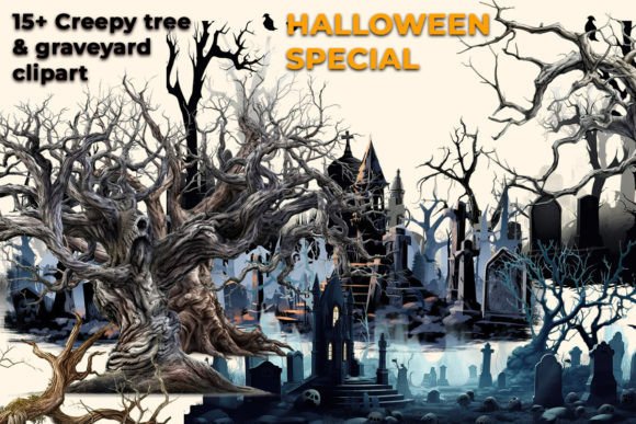 Download Halloween Creepy Tree &amp; Graveyard - Creepy Collection